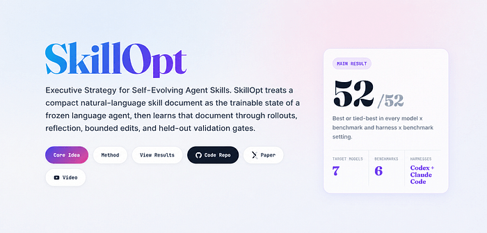 Is SkillOpt learning a skill or adjusting a prompt?
